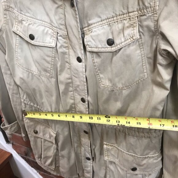 Aritzia Talula Trooper Utility Cargo Hood Cotton Jacket Military Drawcord Pocket - Picture 16 of 16